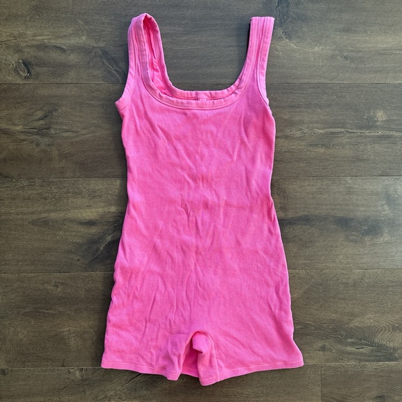 SKIMS Cotton Ribbed Onesie - Sugar Pink - Limited Edition - Picture 1 of 3